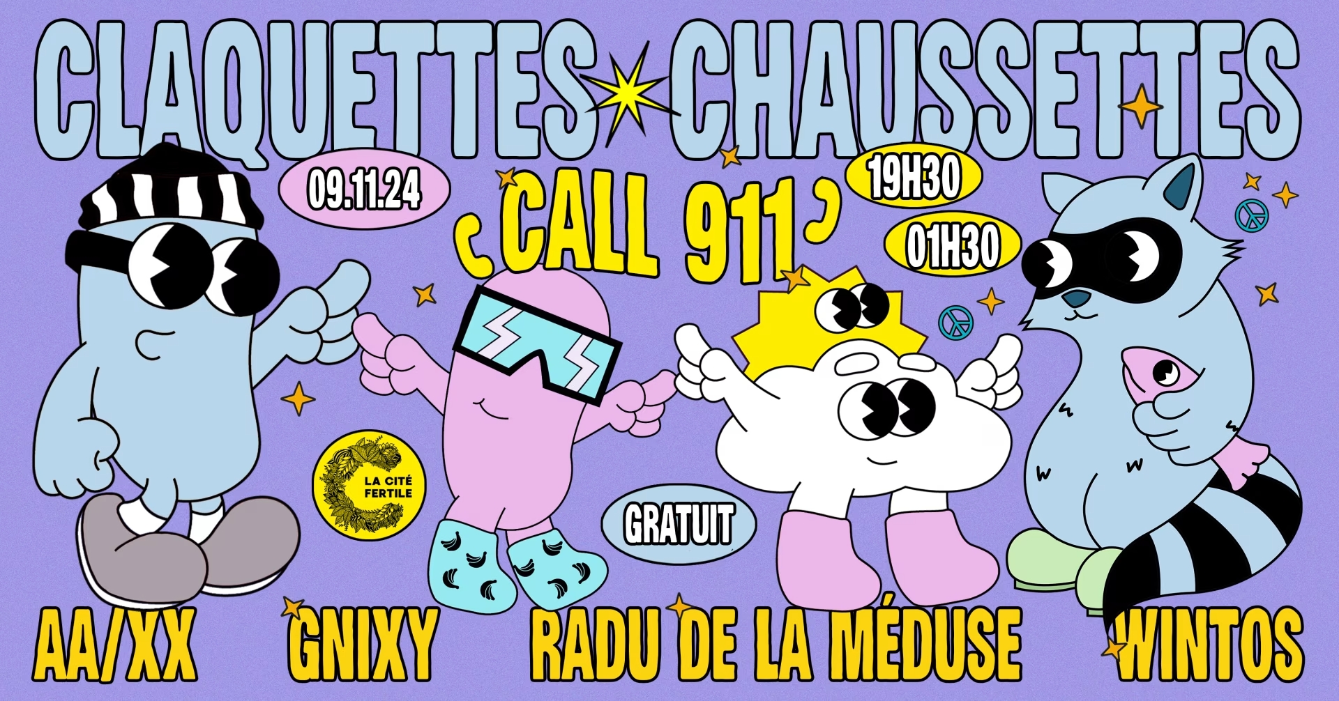 CALL 911 : CLAQUETTES CHAUSSETTES X LA CITÉ FERTILE